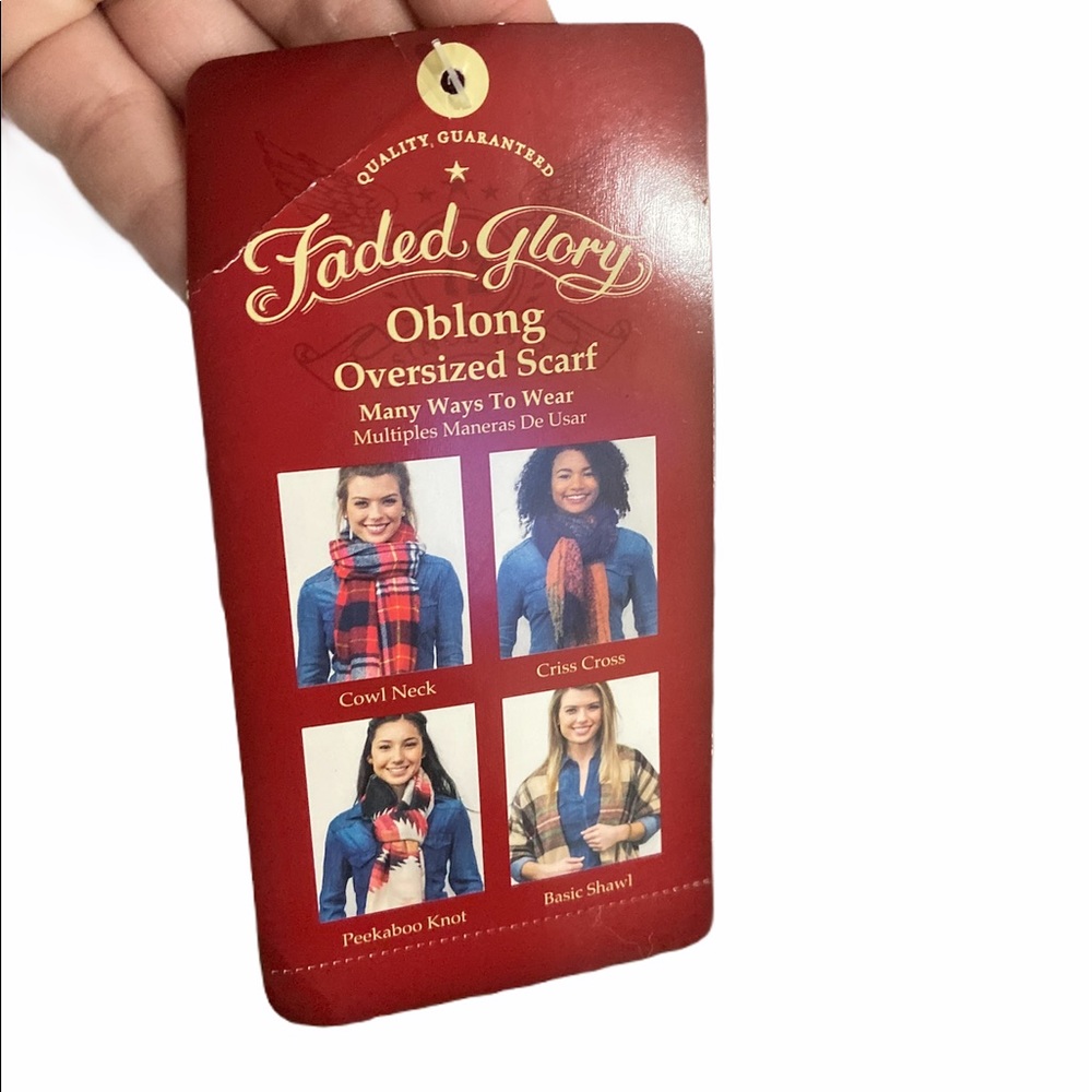 🌼 2/$10 Faded Glory Oblong Scarf - Picture 3 of 3